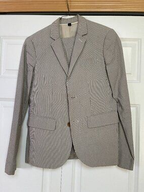 Boys size 14 J.Crew blue Seersucker suit